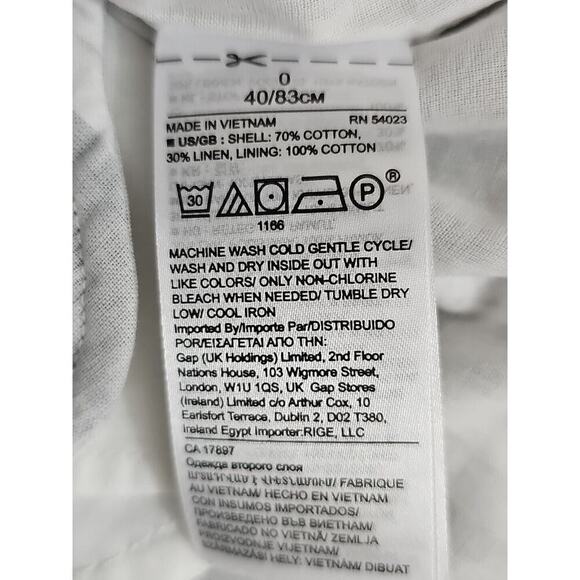 Banana Republic ~Size 0~ Gray/White Striped Romper Waist Drawstring Linen Blend - Picture 7 of 10